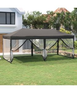 Tenda per Feste Pieghevole con Pareti Laterali Antracite 3x6 m