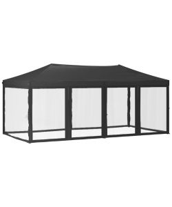 Tenda per Feste Pieghevole con Pareti Laterali Antracite 3x6 m