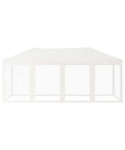 Tenda per Feste Pieghevole con Pareti Laterali Bianco 3x6 m