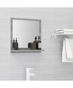 Specchio da Bagno Grigio Sonoma 40x10,5x37 cm Legno Multistrato