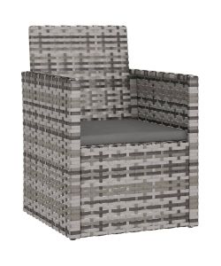 Set Divani da Esterno 4 pz con Cuscini in Polyrattan Grigio 319195