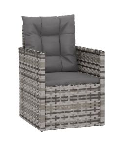 Set Divani da Esterno 4 pz con Cuscini in Polyrattan Grigio 319197