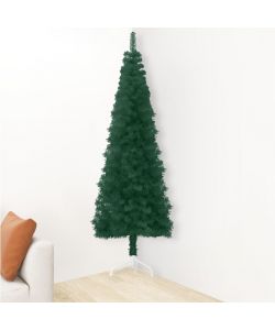 Albero Natale Artificiale Sottile a Met Supporto Verde 240 cm