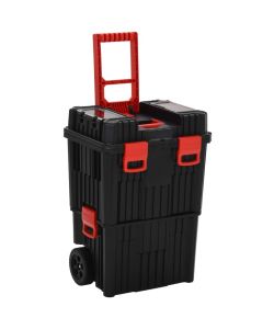  Trolley Porta Attrezzi Nero e Rosso in Polipropilene