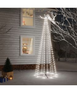 Albero di Natale a Cono Bianco Freddo 310 LED 100x300 cm