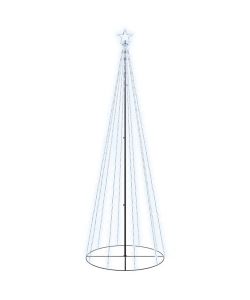 Albero di Natale a Cono Bianco Freddo 310 LED 100x300 cm