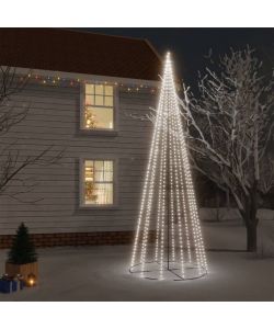 Albero di Natale a Cono Bianco Freddo 732 LED 160x500 cm