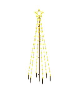 Albero di Natale con Puntale Bianco Caldo 108 LED 180 cm