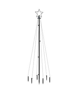 Albero di Natale con Puntale Bianco Freddo 108 LED 180 cm