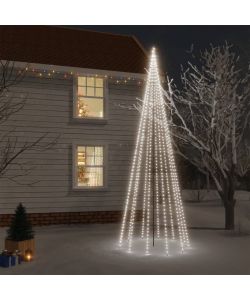 Albero di Natale con Puntale Bianco Freddo 732 LED 500 cm