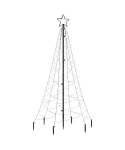 Albero di Natale con Puntale Bianco Freddo 200 LED 180 cm