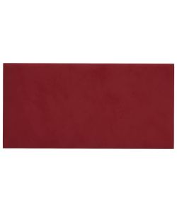 Pannelli Murali 12 pz Rosso Vino 30x15 cm Velluto 0,54 mq