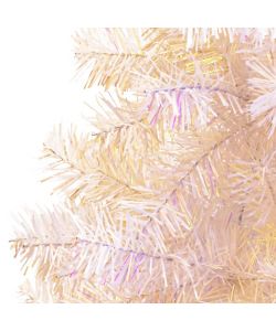 Albero di Natale Artificiale Punte Iridescenti Bianco 120cm PVC