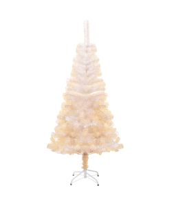 Albero di Natale Artificiale Punte Iridescenti Bianco 150cm PVC