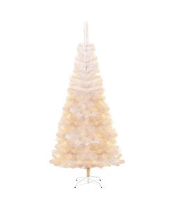 Albero di Natale Artificiale Punte Iridescenti Bianco 180cm PVC