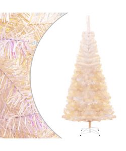 Albero di Natale Artificiale Punte Iridescenti Bianco 180cm PVC