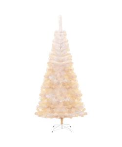 Albero di Natale Artificiale Punte Iridescenti Bianco 240cm PVC