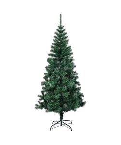 Albero di Natale Artificiale Punte Iridescenti Verde 120 cm PVC