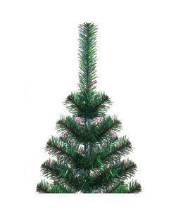 Albero di Natale Artificiale Punte Iridescenti Verde 120 cm PVC