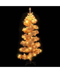 Albero di Natale a Spirale con Base e LED Bianco 180 cm PVC