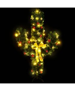 Cactus di Natale con Base e LED Verde 150 cm PVC