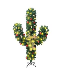 Cactus di Natale con Base e LED Verde 210 cm PVC