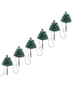 Sentiero Alberi di Natale 6 pz con LED Multicolore 45 cm PVC