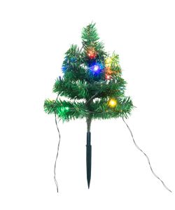 Sentiero Alberi di Natale 6 pz con LED Multicolore 45 cm PVC