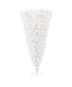 Albero di Natale Artificiale Capovolto con Base Bianco 120 cm