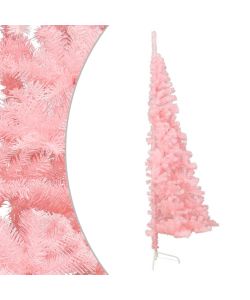 Albero di Natale Artificiale a Met con Supporto Rosa 210cm PVC