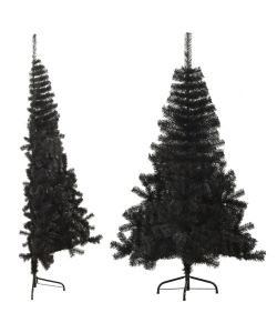 Albero di Natale Artificiale a Met con Base Nero 150 cm PVC