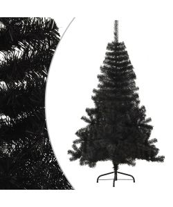 Albero di Natale Artificiale a Met con Base Nero 150 cm PVC