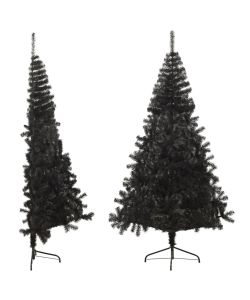 Albero di Natale Artificiale a Met con Base Nero 210 cm PVC