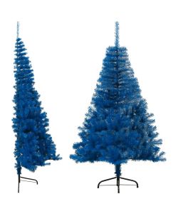 Albero di Natale Artificiale a Met con Supporto Blu 120 cm PVC