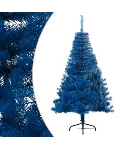 Albero di Natale Artificiale a Met con Supporto Blu 150 cm PVC