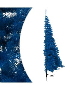 Albero di Natale Artificiale a Met con Supporto Blu 210 cm PVC