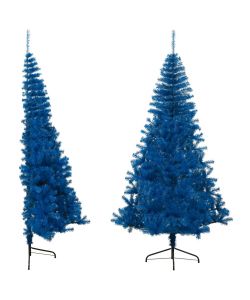 Albero di Natale Artificiale a Met con Supporto Blu 240 cm PVC