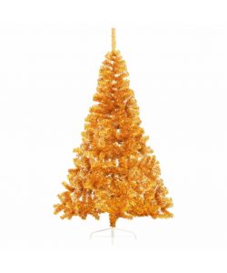 Albero di Natale Artificiale a Met con Supporto Oro 210 cm PVC