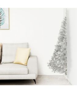 Albero di Natale Artificiale a Met con Base Argento 180 cm PVC