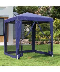 Tenda per Feste con 4 Pareti Laterali in Rete Blu 2x2 m HDPE