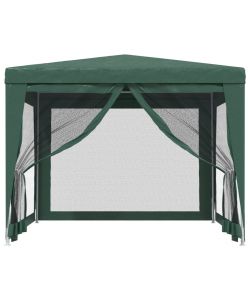 Tenda per Feste con 4 Pareti Laterali in Rete Verde 3x3 m HDPE