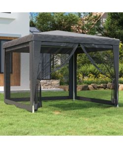 Tenda per Feste 4 Pareti Laterali in Rete Antracite 3x3 m HDPE