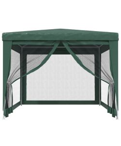 Tenda per Feste con 4 Pareti Laterali in Rete Verde 3x4 m HDPE