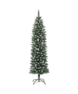 Albero di Natale Artificiale Sottile con Base 180 cm PVC