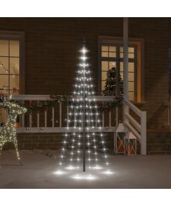 Albero di Natale Pennone Bianco Freddo 108 LED 180 cm