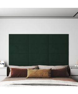 Pannelli Murali 12 pz Verde Scuro 60x30 cm in Velluto 2,16 mq