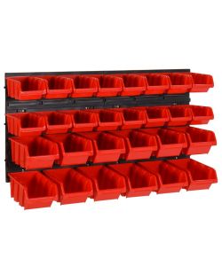  Set da Officina 30 pz Rosso e Nero 77x39 cm in Polipropilene