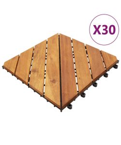 Piastrelle Esterni 30 pz Marroni 30x30 cm Legno Massello Acacia