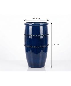 Lucia Vaso per Piante Cilindrico Blu Terracotta Ø45 cm H79 cm