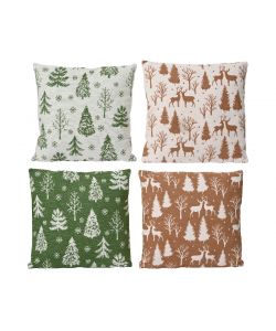 Cuscino Natalizio Decorativo con Alberi - 40x40 cm
